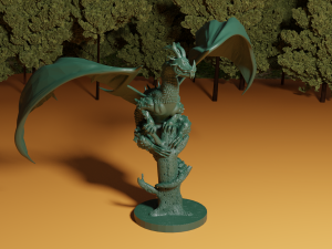 dragon on broken tree 3D Print Model