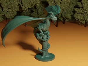 dragon on broken tree 3D Print Model