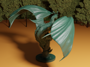 dragon on broken tree 3D Print Model