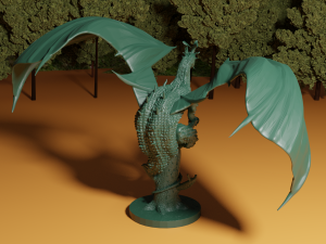 dragon on broken tree 3D Print Model