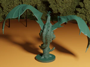 dragon on broken tree 3D Print Model