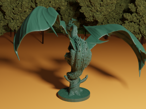 dragon on broken tree 3D Print Model