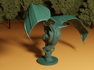 dragon on broken tree 3D Print Model