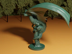 dragon on broken tree 3D Print Model