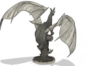 dragon on broken tree 3D Print Model