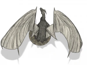 dragon on broken tree 3D Print Model