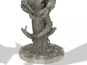 dragon on broken tree 3D Print Model