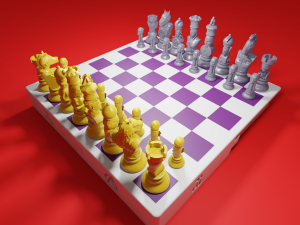 chess board avengers vs justice league 3D Print Model
