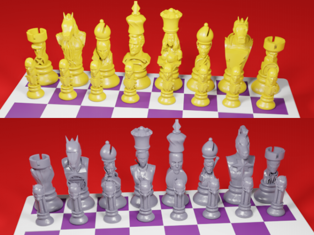 chess board avengers vs justice league 3D Print Model .c4d .max .obj .3ds .fbx .stl .blend 