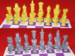 chess board avengers vs justice league 3D Print Model