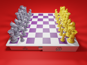chess board avengers vs justice league 3D Print Model