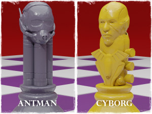 chess board avengers vs justice league 3D Print Model