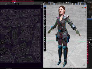 Sci fi cyberpunk action girl adrestia-rigged Modelo 3D