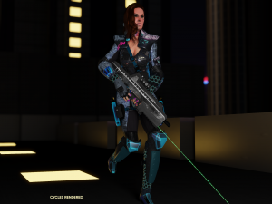Sci fi cyberpunk action girl adrestia-rigged Modelo 3D