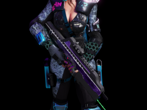 Sci fi cyberpunk action girl adrestia-rigged Modelo 3D