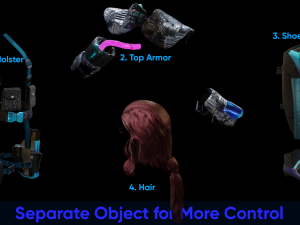 Sci fi cyberpunk action girl adrestia-rigged Modelo 3D