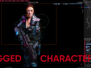 Sci fi cyberpunk action girl adrestia-rigged Modelo 3D