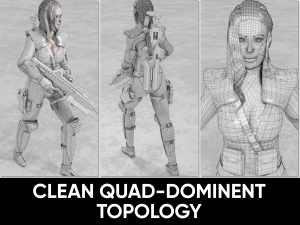 Sci fi cyberpunk action girl adrestia-rigged Modelo 3D