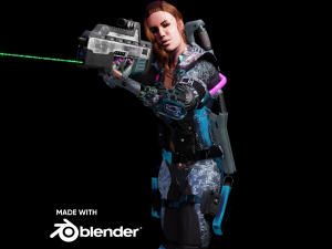 Sci fi cyberpunk action girl adrestia-rigged Modelo 3D