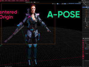 Sci fi cyberpunk action girl adrestia-rigged Modelo 3D