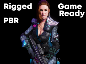 Sci fi cyberpunk action girl adrestia-rigged Modelo 3D