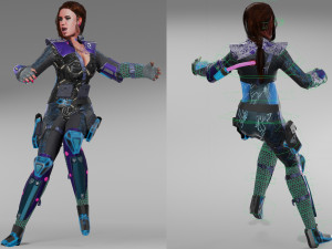Sci fi cyberpunk action girl adrestia-rigged Modelo 3D