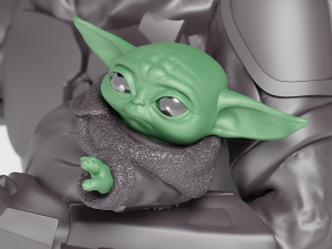 baby yoda and the mandalorian 3D 프린트 모델