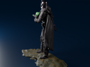 baby yoda and the mandalorian 3D 프린트 모델
