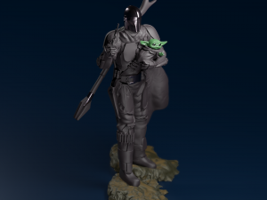 baby yoda and the mandalorian 3D 프린트 모델