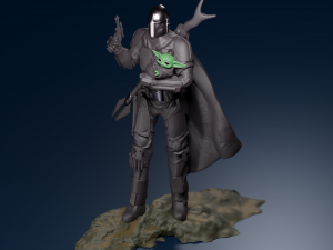 baby yoda and the mandalorian 3D 프린트 모델