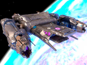 Battle spaceship essenor-rigged 3D Model