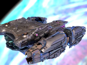 बैटल स्पेसशिप एस्सेनोर-रिग्ड 3D मॉडल