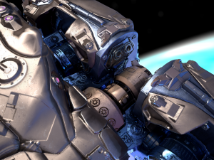 Battle spaceship essenor-rigged 3D Модель