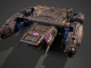 बैटल स्पेसशिप एस्सेनोर-रिग्ड 3D मॉडल