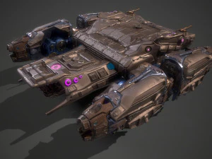 बैटल स्पेसशिप एस्सेनोर-रिग्ड 3D मॉडल