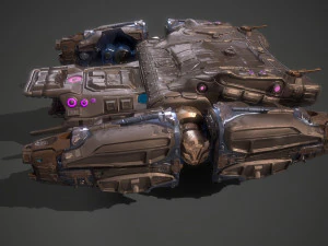 बैटल स्पेसशिप एस्सेनोर-रिग्ड 3D मॉडल