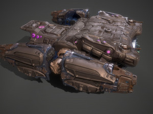 Battle spaceship essenor-rigged 3D Модель
