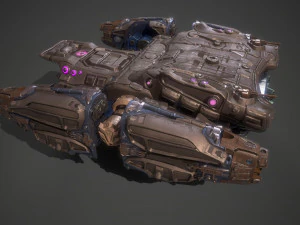 बैटल स्पेसशिप एस्सेनोर-रिग्ड 3D मॉडल