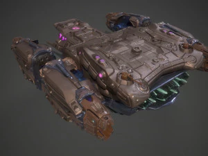 बैटल स्पेसशिप एस्सेनोर-रिग्ड 3D मॉडल