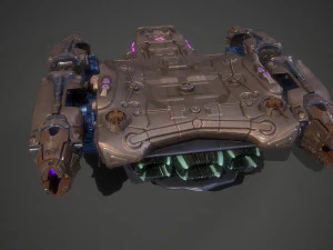 बैटल स्पेसशिप एस्सेनोर-रिग्ड 3D मॉडल