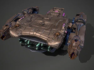 बैटल स्पेसशिप एस्सेनोर-रिग्ड 3D मॉडल