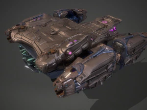 बैटल स्पेसशिप एस्सेनोर-रिग्ड 3D मॉडल