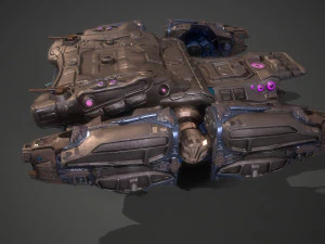 बैटल स्पेसशिप एस्सेनोर-रिग्ड 3D मॉडल