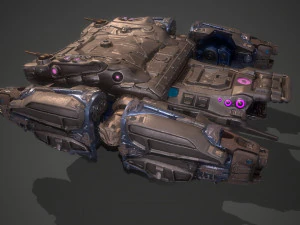 बैटल स्पेसशिप एस्सेनोर-रिग्ड 3D मॉडल