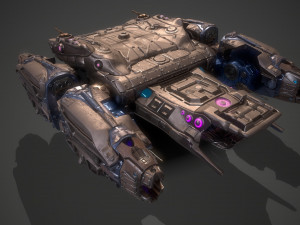 Battle spaceship essenor-rigged 3D Модель