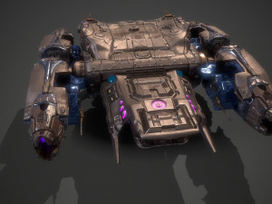 Battle spaceship essenor-rigged 3D Модель