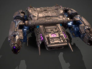 बैटल स्पेसशिप एस्सेनोर-रिग्ड 3D मॉडल