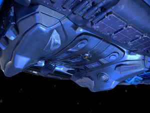 बैटल स्पेसशिप एस्सेनोर-रिग्ड 3D मॉडल