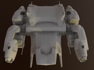 Battle spaceship essenor-rigged 3D Модель