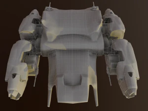 बैटल स्पेसशिप एस्सेनोर-रिग्ड 3D मॉडल